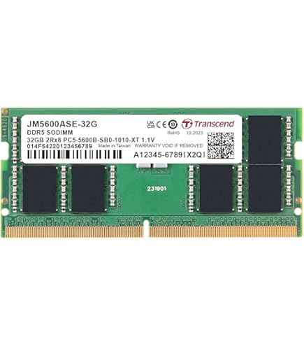 Transcend 16GB DDR5 5600MHz (or 5200MHz or 4800MHz) UDIMM Desktop