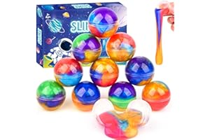 PETYUIOYU 12 Pack Galaxy Slime Balls – Slime Party Favors, Non-Sticky, Soft Slime Kit for Classroom Prizes, Christmas Stocking Stuffers, Goodie Bag Stuffers,Easter Basket Stuffers for Kids Boys Girls