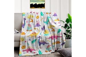‎HSGLGNA Dinosaurier kuscheldecke, Kuscheldecke Kinder Mädchen Jungen,Regenbogen Dino Decke für Mädchen Kinder 150 x 200 cm,mikrofaser Couchdecke, Geeignet für alle Jahreszeiten (Dinosaurier-C, 130x150cm)
