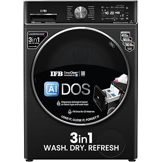 IFB 11/7/3 kg Fully Automatic Washer Dryer Refresher with Steam Refresh, WiFi & Eco Inverter Motor (WDR Executive Plus ZBG, Black)
