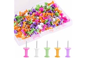 Acooruiteng Push Pins for Cork Board - 100 Pcs Colour Thumb Tacks for Notice Board, Map, Drawing, Home Office Craft