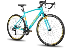 ROCKSHARK Hiland 700C Road Bike Aluminum Frame,Shimano 21 Speeds, 49/53/57cm Frame, Racing Bike for Mens Womens red/black/green