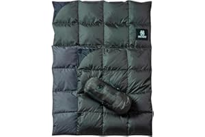 OneTigris Down Camping Blanket for Cold Weather Packable Puffy Backpacking Lightweight Quilt Hiking Gardening Travel Beach Picnic