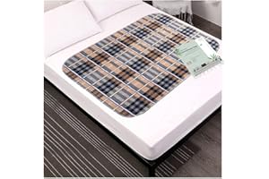 RIQINXIN wasserdichte Inkontinenzunterlage für Betten Extrem Saugfähige Waschbar Betteinlagen Inkontinenz 137 X 81 cm Krankenunterlage für Menschen Hilfsmittel Bei Blasenschwäche Kariert 1er Set