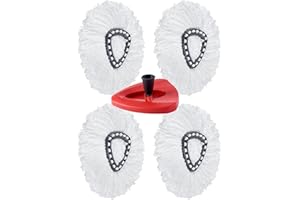 A aBlumen Serpillère Compatible avec Vileda Recharge Serpillière Têtes de Balai à Franges pour Vileda en Microfibre (4 X Blanc)
