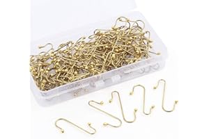 ALUNME 100 Pieces Christmas Ornament Hooks Ornament Hangers Christmas Metal Wire Hooks for Xmas Tree Party Balls Decorations Hanging(100 pcs Golden A)