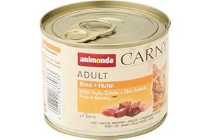 ANIMONDA CARNY Nourriture pour chat GranCarno Adult d’animonda, nourriture humide pour chat adulte, bœuf + poulet, 6 x 200 g