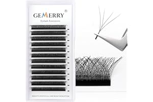 W Pestañas 4D Gemerry Extensiones de Pestañas Individuales 0.07mm D Curl 12mm Noir Pestañas Rusas de volumen Pestañas Individuales Profesionales Bandeja de Pestañas (W-4D-d curl-12mm)