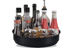 PIGPIGFLY Drehorganizer Küche,Drehscheibe Spice Rack Organizer Für Kabinett, 360 Grad Rotierender Vorratsbehälter Für Lebensmittel,Gewürzhalter aus Rostfreiem Edelstahl,Lazy Susan
