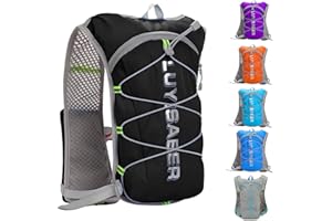 LANCRY Running Hydration Vest Backpack, Lightweight Adjust Chest Straps Water Daypack Compatible with 2L Water Bladder, Breathable Reflective Insulation Pack for Women Men Hiking Cycling Climbing Marathon