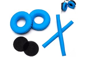 Voarmaks Zestawy poduszek na głowę w kolorze tęczy kompatybilne z Sennheiser HD25 HD250BT HD25-ll HD25S Il HMD25 piankowe osłony na słuchawki (niebieskie zestawy), Kolor tęczowy, Blue Sets