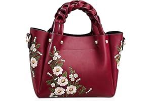 NICOLE & DORIS Sac à Main Brodé de Mode Borsa da Donna Borsa a Tracolla Elegante Borsa Messenger in Pelle PU Borsa a Spalla Borsa Con Manico Superiore