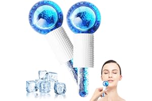 GeeRic 2 Un Rodillo Facial Ice Globes,Masaje de Hielo Bola,Bola de Belleza de Hielo Facial, Masajeadores Faciales Para Piel Fría,Educe la Hinchazón y Las Ojeras, Para Rutina Aprieta La Piel Rosa