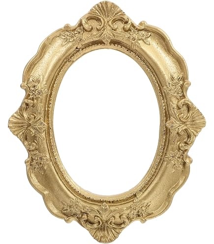 SUPVOX Mini Cadre Photo Vintage Baroque - Petit Cadre Ovale Doré en Résine pour Décoration de SUPVOX Mini Cadre Photo Vintage Baroque - Petit Cadre Ovale Doré en Résine pour Décoration de