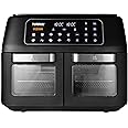 Tower T17102 Vortx Vizion Dual Compartment Air Fryer Oven with Digital Touch Panel, 11L, Black