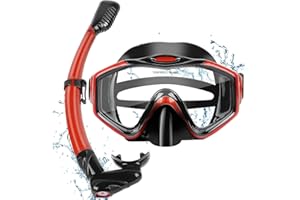 KUYOU Schnorchelset Erwachsene, 2023 Neu Schnorcheln Set mit Taucherbrille und Dry Schnorchel für Herren und Damen, Anti-Leck & Anti-Fog Tauchmaske aus Gehärtetem Glas für Tauchen, Schnorcheln und Schwimmen