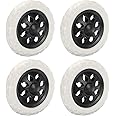 sourcing map Shopping Cart Wheels Replacement 6 Inch, 4 Pack Rubber Foaming Shopping Bag Trolley Wheel Repair for Folding Rolling Bag Laundry Cart, Black White