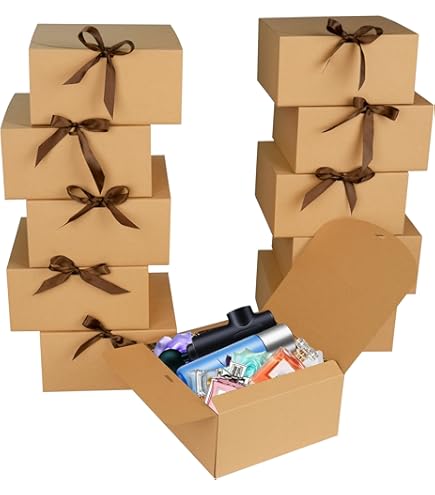 12 Square Shaped Presentation Gift Box With Bow Ribbon , Easy Assembly - View #11