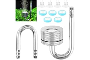 ENCURYNA Dyfuzor CO2 do akwarium, rozpylacza tlenu, dwutlenku węgla, z przyssawkami i rurą U, dyfuzor tlenu, do akwarium, do akwarium, do akwarium, dla roślin słodkowodnych