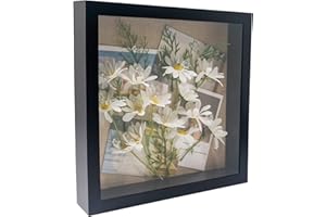 ‎GRADUATEPRO GraduatePro 3D bilderrahmen 30x30 zum befüllen groß schaukasten Wand für Schwarz Objektrahmen Hochzeit Box Deko Oder Schreibtisch