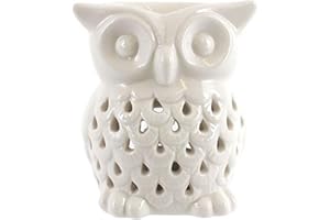 SOMETHING DIFFERENT Cerámica blanca del búho de la hornilla de aceite