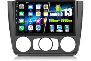 AUOMETO [1+32G] Android 13 Radio Coche para BMW 1er E81/E82/E87/E88 (2004-2011), 9 Pulgadas Pantalla Táctil con Bluetooth/GPS/FM/RDS/WiFi/USB Enlace Espejo/Mandos en el Volante+Canbus+Cámara