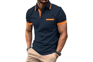 zitysport Polo Hombre Manga con Bolsillo en el Pecho Golf Polo Transpirable de Secado Rápido Poloshirt Deporte Hombre Slim Fit Tshirt Verano Camisa Hombre