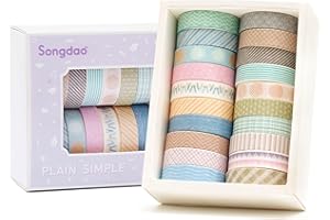 Songdao 20 rollos Washi Tape Set, Cinta Vintage Adhesivo Decorativo Obra de Arte Inspirada Masking Tapes para Artes, Bullet Journal, Scrapbooking, Bricolaje (Style Two)