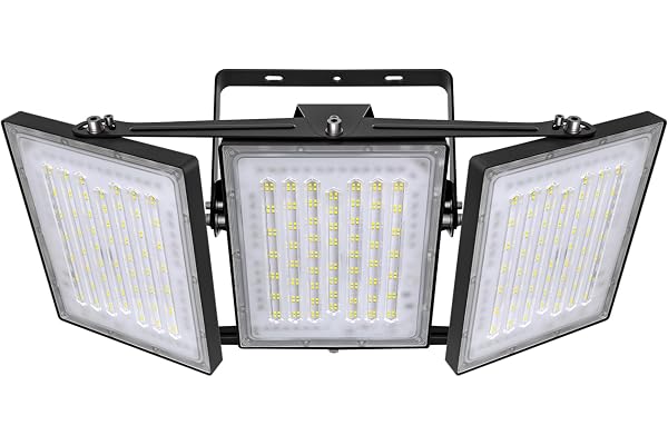STASUN 600W Projecteur LED Extérieur, 54000lm Éclairage Extérieur, Lumière du Jour Blanche 5000K, IP66, Projecteur Extérieur Lampe de Sécurité Extérieur avec 3 Têtes Réglables pour Cour, Rue, Parking