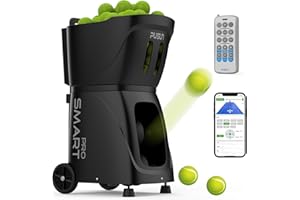 Tennis Ball Machine, PUSUN PT-Smart Pro Tennis Ball Launcher Equipment for Professional Training, Dual-Control via Remote&App, 110+Balls Capacity, Self-Programming Training Mode, 4-6hs Battery Life