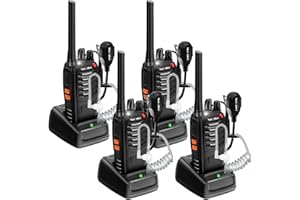 MaxTalker MT-8S Walkie Talkie Aufladbar für Erwachsene Kinder Funkgeräte, Lizenzfrei PMR446 Funkgeräte, Funkempfang 16 Kanäle, Mit Headset und 1500mAh Lithium-Ionen-Akku (4 Stück)
