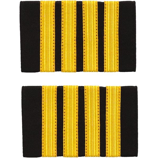 Pilot Captain Epaulettes - Silver 3 Stripe Shoulder Boards For Airline First Officer Uniform