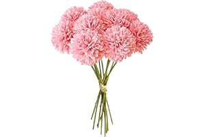 MUYAPAY Künstliche Hortensienblüten 12 Stück Künstliche Blumen Chrysantheme Kunstblumen Herbst Seidenblumen Künstliche Hortensienblüten,für Hochzeits Deco,Heimdeko,Garten Party Deco,11 Zoll (Rosa)