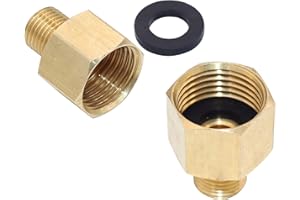 METER STAR 2 Stück 1/2" Flare auf 1/4" Linksgewinde, Gasschlauchverbinder aus Messing, Adapter für Gasherd 1/2" rechtes Innengewinde auf linkes Außengewinde 1/4", Adapter für Gasherde oder Kochfelder