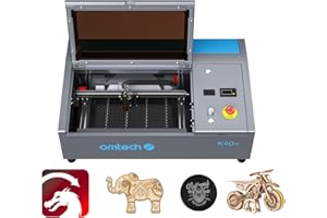 OMTech K40+ 40W CO2 Laser Engraver, 20x30cm Desktop Laser Engraving Machine for Home Use, 300mm/s Laser Engraver Cutter with Adjustable Laser Head Air Assist for Wood Glass (with LightBurn)