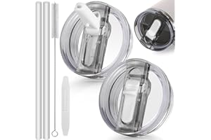 ROMANVIC Stanley Cup Deckel Auslaufsicher,2 Stück Abnehmbar Ersatzdeckel für 40oz Becher mit 2 Trinkhalmen,1 Strohhalm Bürste und 1 Demontagewerkzeug,Wiederverwendbarer Deckel Stanley Cup Dicht