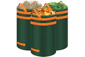 Eurhomewit 3 x 120L Sacchi Giardinaggio Riutilizzabili, Sacchi per rifiuti da giardino con Maniglie Sacco Raccogli per Foglie, Erba, Sterpaglie