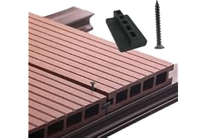 YUNLEX Lot de 100 clips de terrasse composites en plastique de 6 mm avec vis noires
