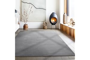 Carpetsale24 Dywan do salonu, nowoczesny dywan z krótkim włosiem, nadający się do prania, łatwy do czyszczenia, miękki dywan szary 140 x 200 cm