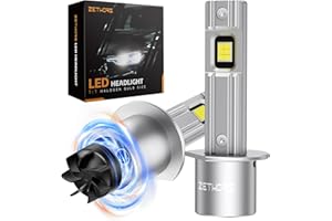Zethors Lampadine H1 LED Auto 100W 24000LM 6000K Xenon Bianco Mini Luces H1 Faro non Polarità Plug and Play Fascio Alto/Basso Alogena Sostituzione H1 LED Canbus con Ventola Impermeabile IP68, 2PCS