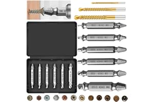 FANXAOLNES 9 Pièces Extracteurs de Vis Set, Set de Dévisseur avec 3 Forets à Spirale, Outil pour Percer et Retirer les Vis Endommagées