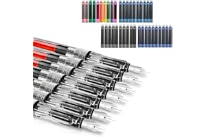 Wonwood_direct Kalligraphie Set, 7 Kalligraphie Stifte mit Verschiedenen Federn und 40 Tintenpatronen in 11 Farben, Kalligraphie Set Anfänger für Grußkarten, Unterschriften (Durchsichtig)