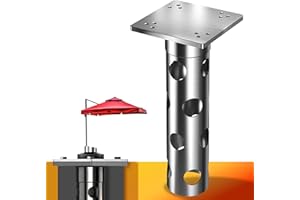 4smile Bodenhülse Sonnenschirm - Edelstahl Bodenanker Ampelschirm mit Bodenplatte zum Einbetonieren, zeitlose Qualität - Universeller Sonnenschirmständer Ampelschirm, belastbar mit > 1.000 kg