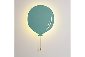 Lights4fun Applique Ballon Vert pour Enfant avec 13 LED Blanc Chaud à Piles