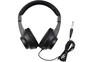 ACAGALA Wired Stereo Monitor Headphones Over-ear Headset with 50mm Driver 6.5mm Plug for Recording Monitoring Music Appreciation Black (NOT for PC)