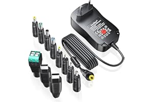 SoulBay 48 W Alimentatore Universale CA a CC 5 V 6 V 7,5 V 9 V 12 V 15 V 19 V Adattatore Caricatore Trasformatore con 11 punte CC, incluso Connettore USB 5 V 1 A per Router Striscia LED, 4000mA max.