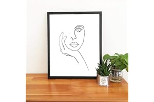 ZMFBHFBH Le Penseur Imprimer Picasso Ligne Dessin Affiche Moderne Visage Art Croquis Noir Blanc Maison Mur Art Décor Toile Peinture 60x80cm (24"x32) sans Cadre