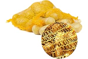 Raschelsäcke aus Mesh-Gewebe mit Zugband - 20 Stück Netzsäcke 32x48 cm für 5 kg - Netzbeutel für Obst, Kartoffeln, Zwiebeln oder Holz - wiederverwendbar - beste Belüftung dank grober Maschen