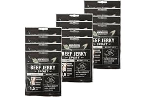 THE MEAT MAKERS Original Beef Jerky Sport 480g (12x40g) | Cecina de Vaca, Carne Seca, Snack de Carne, Carne Seca Para Personas. Snack Deportivo Rico en Proteínas.