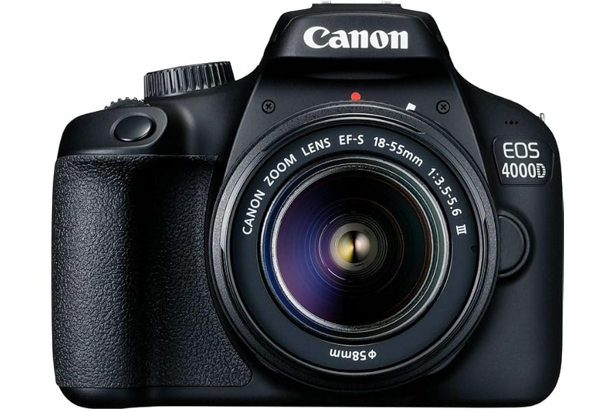Canon EOS 4000D DSLR Kamera - mit Objektiv EF-S 18-55mm III Gehäuse Body (18 MP, DIGIC 4+, 6,8 cm (2,7 Zoll) LCD Display